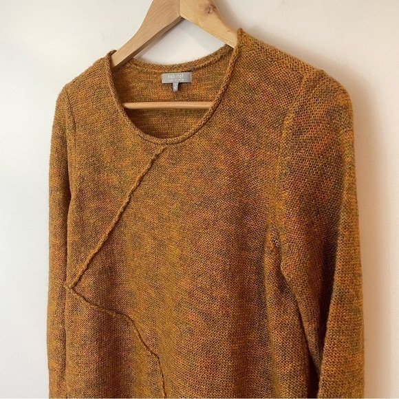 Habitat Asymmetrical Knit Sweater Womens S Orange Multicolour Pullover Lagenlook - Picture 2 of 8